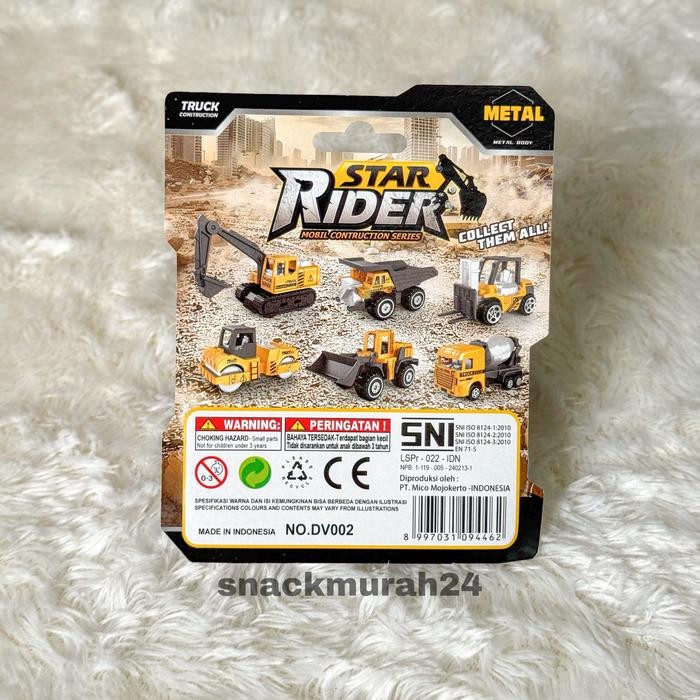DV002 Mobil Konstruksi Series Construction Metal Body Alloy Truck Star Rider Excavator