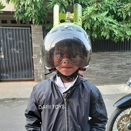 TERLARIS Helm Anak Helm Helem Retro Bogo Tabung Gas Lpg 3kg SNI- HIJAU & PINK READY STOCK