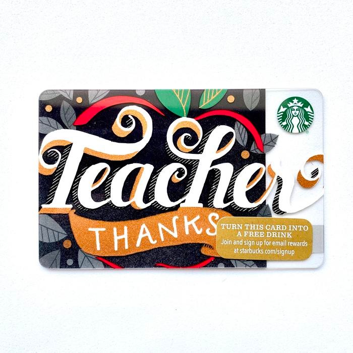 7q81 Thanks Teacher Starbucks Card Holiday 2015 Kartu Teacher'S Day