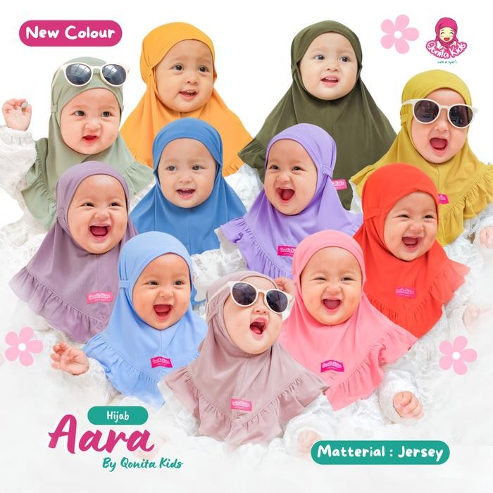 BigSal3%- Qonita Kids - Hijab Aara (0-9 Tahun) Hijab Kerudung Bergo Instan Anak Perempuan Bahan