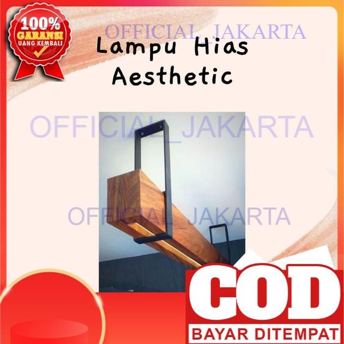BERKUALITAS LAMPU CAFE / LAMPU HIAS / LAMPU AESTHETIC Besi Gantung Kayu