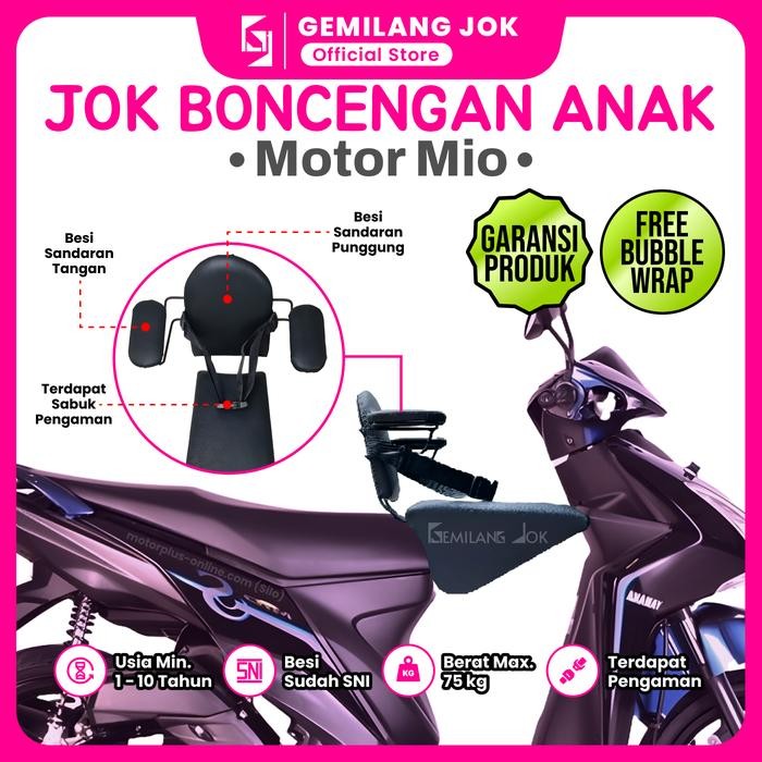 riml- Kursi Jok Boncengan Anak Dudukan Portable Motor Matic Yamaha Mio - Dilengkapi Besi