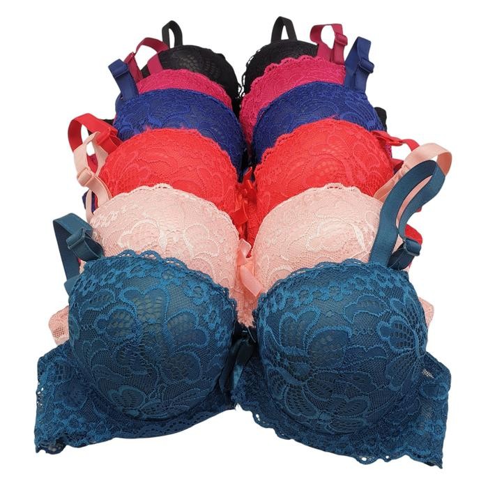 PROMO Guini Bra Wanita Dewasa Busa Tebal Kawat Push Up Bh Cewek Cantik Motif Renda Nyaman