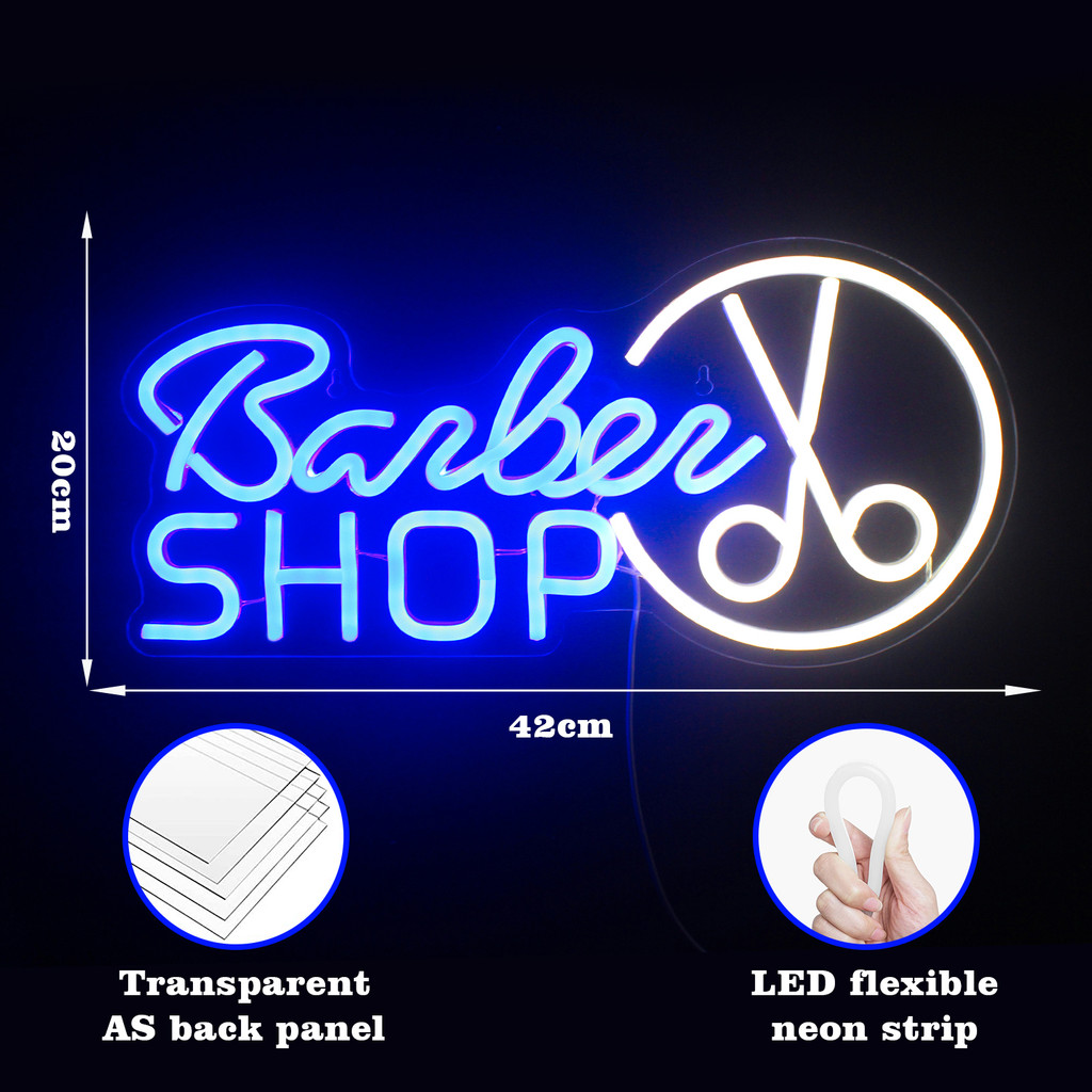 Wanxing Hair Salon LED Neon Sign Lights Barbershop Acrylic Hanging Party Clup Aesthetic Room Home Ba