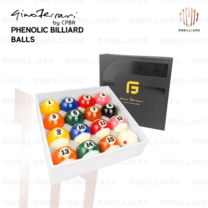 GINO FERRARI Billiard Ball Set 57.2mm Black White Bola Billiard DOT GINO FERRARI Meja 7 8 9 ft Feet