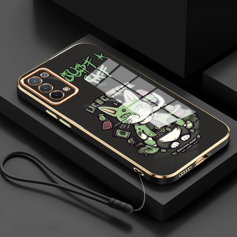 Casing Untuk OPPO A74 5G A54 5G Case Casing HP Softcase Tali gantungan berlapis silikon mewah Kasing