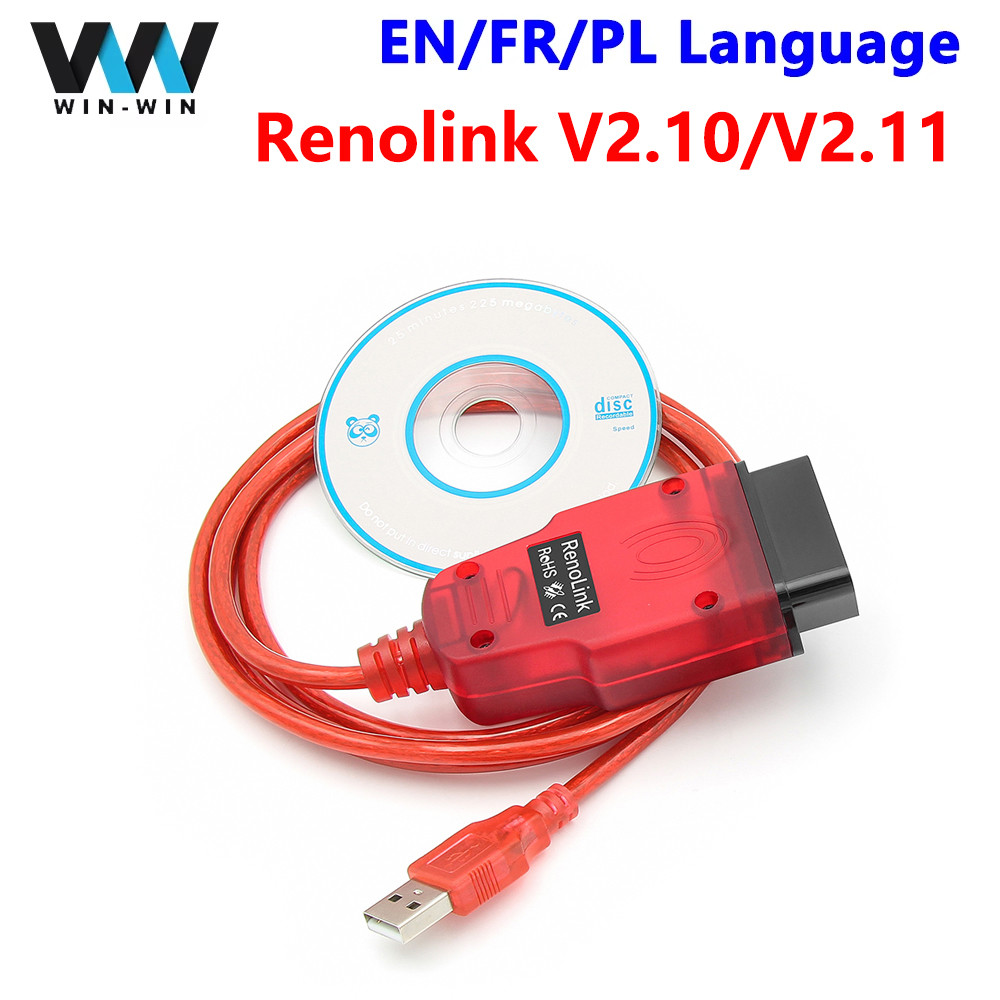 For Renault Renolink 2.11 2.10 Ecu Programmer Tools Obdii Obd2 Car Diagnostic Auto Airbag Reset 2 10