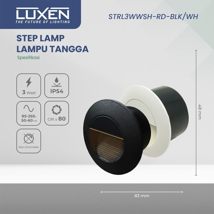 33i3- Luxen Lampu Tangga Led Bulat Step Lamp 3 Watt Cahaya Kuning