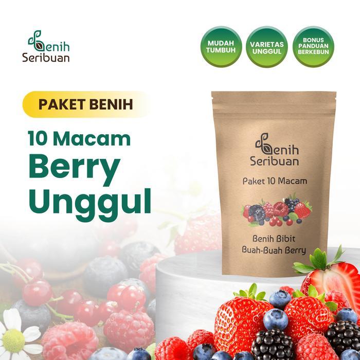 BIBIT F1 BENIH BUAH BERRY 10 MACAM BENIH STRAWBERRY PAKET LENGKAP SERIBUAN