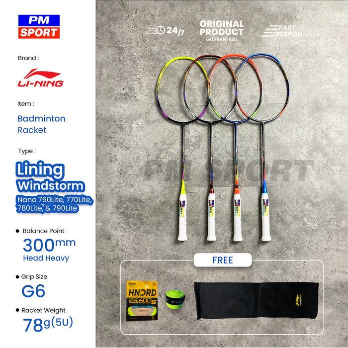 Raket Badminton / Bulutangkis Lining Windstorm Nano 760 770 780 790 Lite Original
