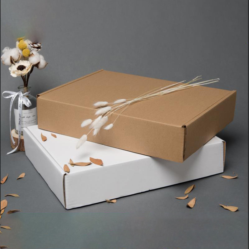 5Pcs Cardboard Airplane Boxes Brown White Kraft Paper Gift Box Clothing Packaging Corrugated Carton