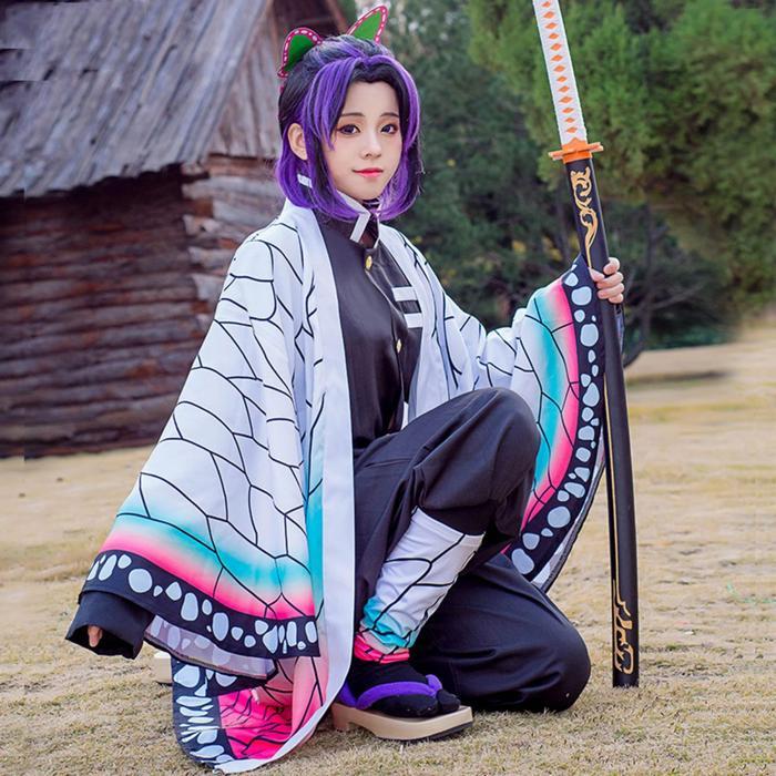 Anime Demon Slayer Kostum cosplay Kochou Shinobu Kostum untuk anak -anak Kostum aktivitas sekolah