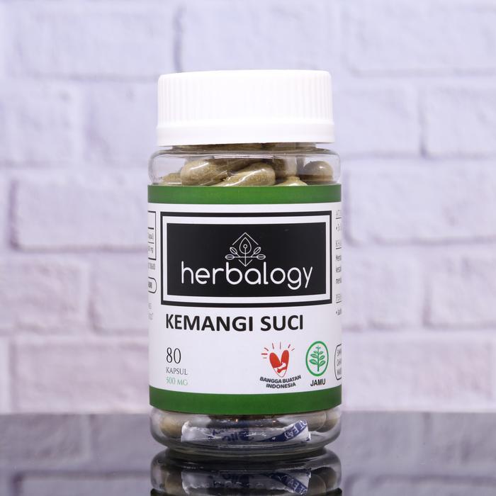 Terlaris Herbalogy Kemangi Suci - 80 Kapsul (Hipertensi, Insomnia, Calming, Bipolar, Ocd) Obat