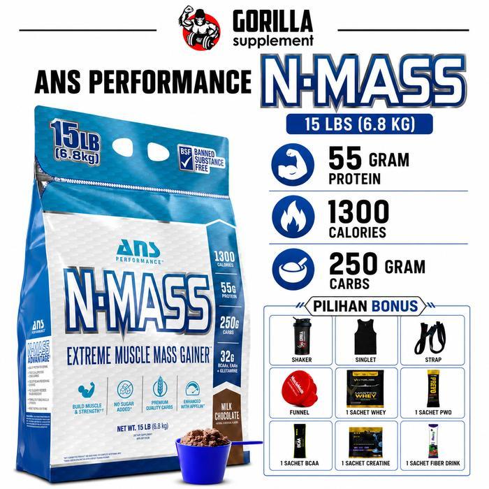 ANS N-MASS 15lbs Supleme Fitness NMASS N MASS Suplemen Fitness