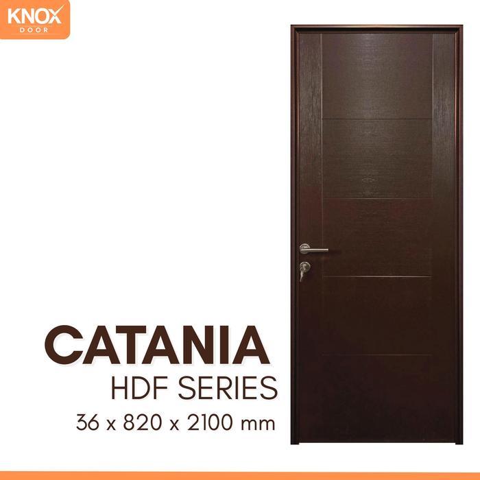 PINTU KNOX DOOR HDF SERIES BROWN CATANIA FULLSET l KUSEN & HANDLE ACCS - HDF SERIES BROWN CATANIA