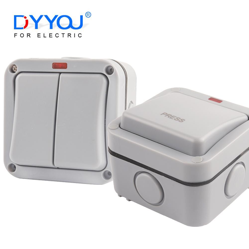 IP66 Waterproof Garden Wall Switch Dust-proof Push Button Powe Switch Box for Outdoor Home