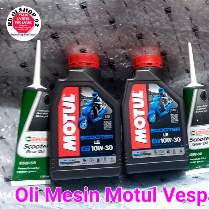 Motul Oil Paket Oli Mesin Piaggio Vespa Matic (Oli Mesin+ Gardan)