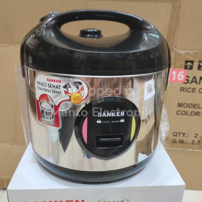 Magic Com Sanken Stainless 2 Liter / 1,8 L Rice Cooker Sanken Sj 1999M