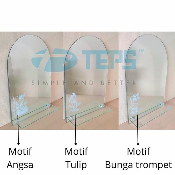 HX750 Cermin 40x60cm Wastafel / Kamar mandi / Hotel /kaca make up 1/2 Oval NEW