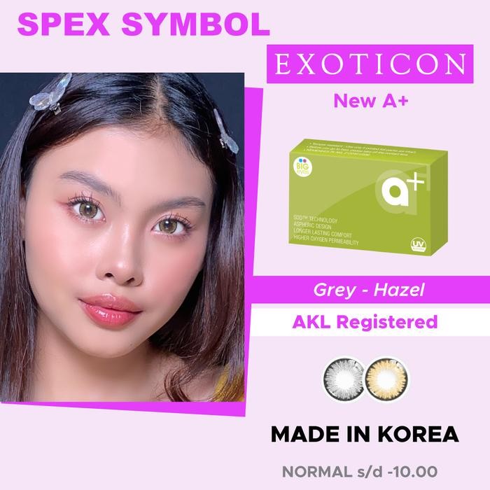 Pilihan- (Cod)Softlens A+ New Series (Grey, Hazel) - Softlens Exoticon - Spex Symbol Softlens