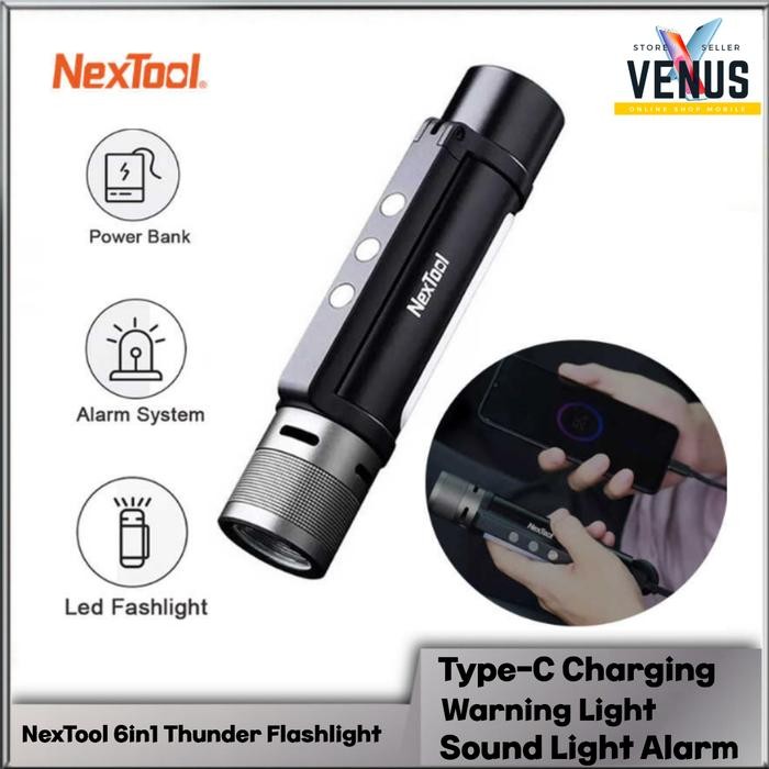 Pilihan- Nextool Thunder Flashlight Outdoor 6 In 1 - Nextool Senter 6In1