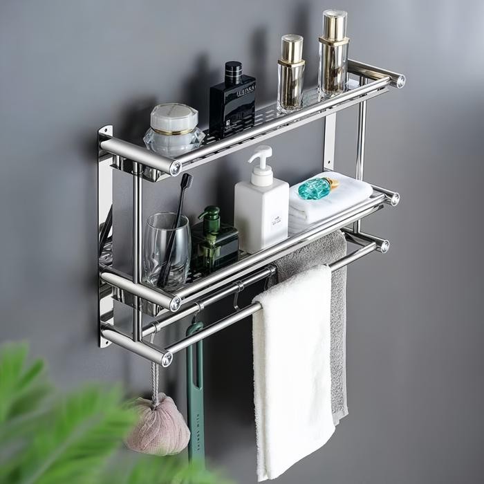 Rak Handuk Gantungan Dinding Stainless Steel Rak Dinding Rak Bumbu Dapur Stainless Steel Rak Handuk