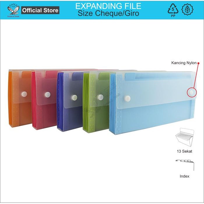 

Expanding File Giro EAGLE B6 Kancing Jepret 13 Pocket / Map Harmonika