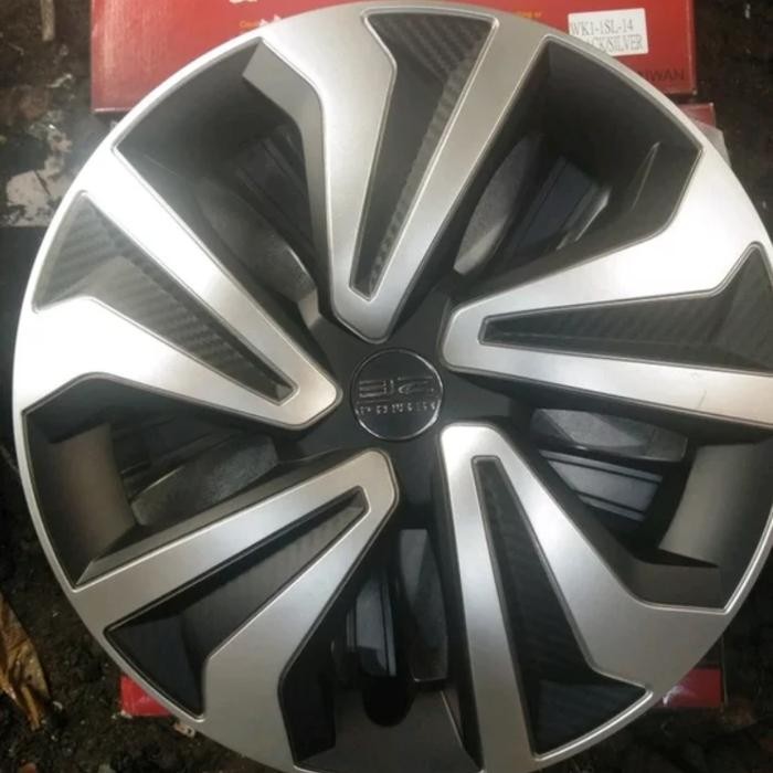 Cover Dop Velg Ring 14 Carbon Silver