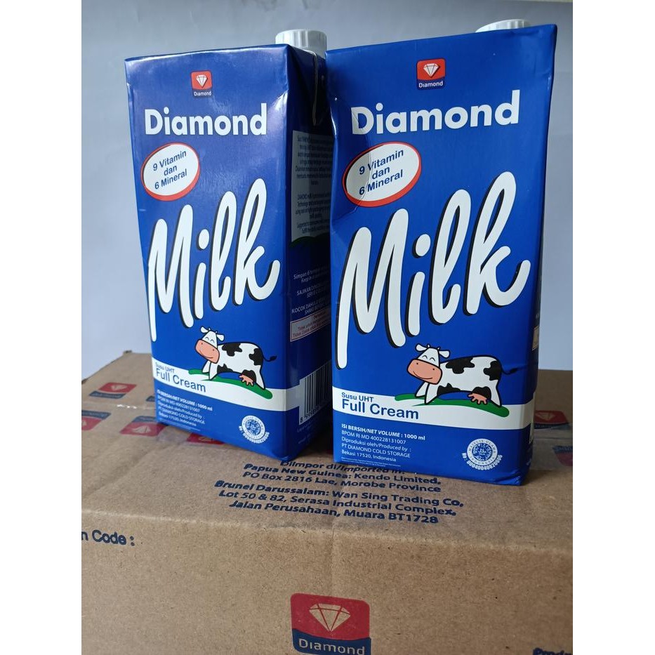 Pilihan- Diamond Susu Uht Full Cream Plain 1000 Ml / 1L