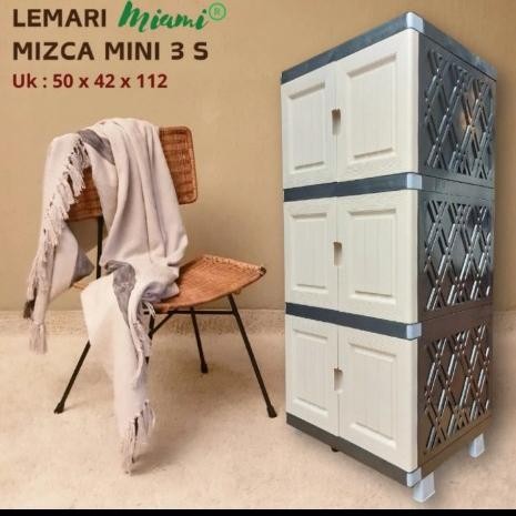 Lemari plastik 3 susun / lemari pakaian plastik 3 susun