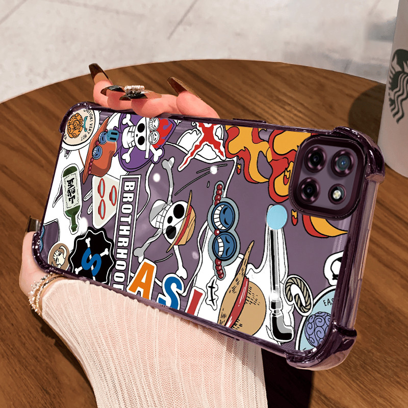 Casing Hp untuk Realme C21Y Realme C25Y C21 C15 Case Anime Luffy Kasing airbag Kesing Silikon Tipis 