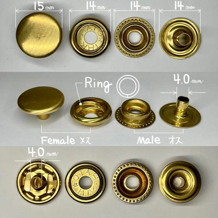 

HASI HATO Ring Snap ( M - 15 mm / No.7060 ) Nickel Plate aksesories