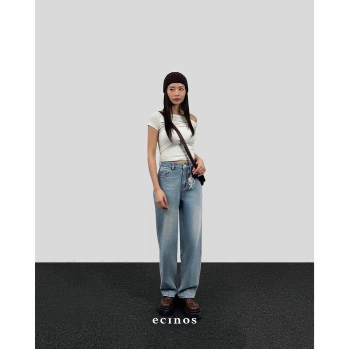 Ecinos - Denim Straight Jeans Celana Wanita Celana Jeans Wanita Promo 