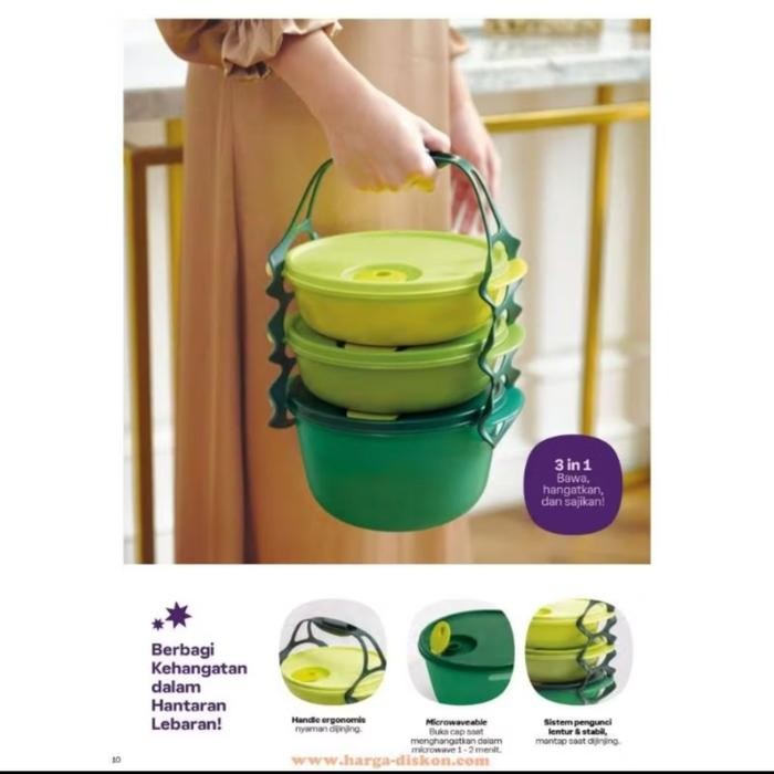 Rantang Tupperware Cab 3 Susun Free 3 Bowl Sesuai Gambar