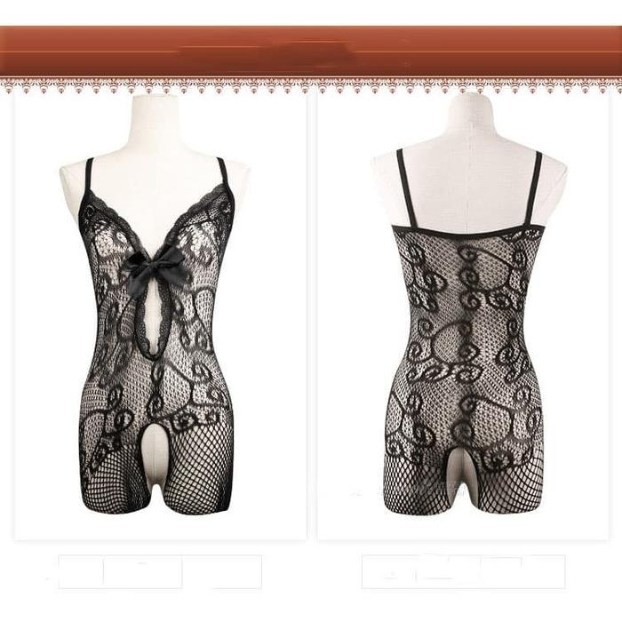 Mamaway - Lingerie Stocking Bodysuit Lingerie Transparan Open Leotard Sexy A281