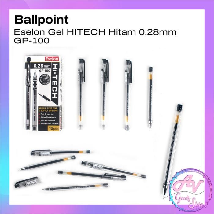 

OJ Ballpoint Hi-Tech Eselon 0.28mm GP100 (12pcs) / 1Lusin Pulpen Gel Hitech