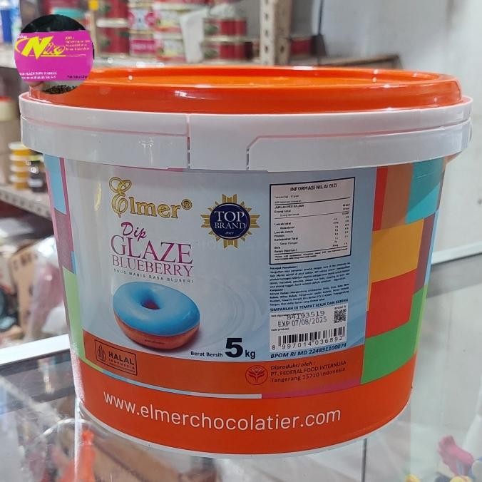 

Stok Baru elmer dip glaze blueberry 1 kg grab gojek