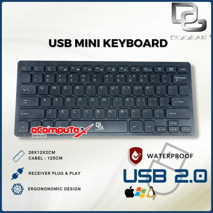 ASLI Keyboard USB Mini Digigear Multimedia Slim Compatible with Mac Windows PC / Keybord USB Mini