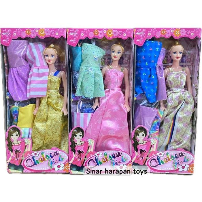 MJ Mainan barbie chelsea + baju dus terbaru/