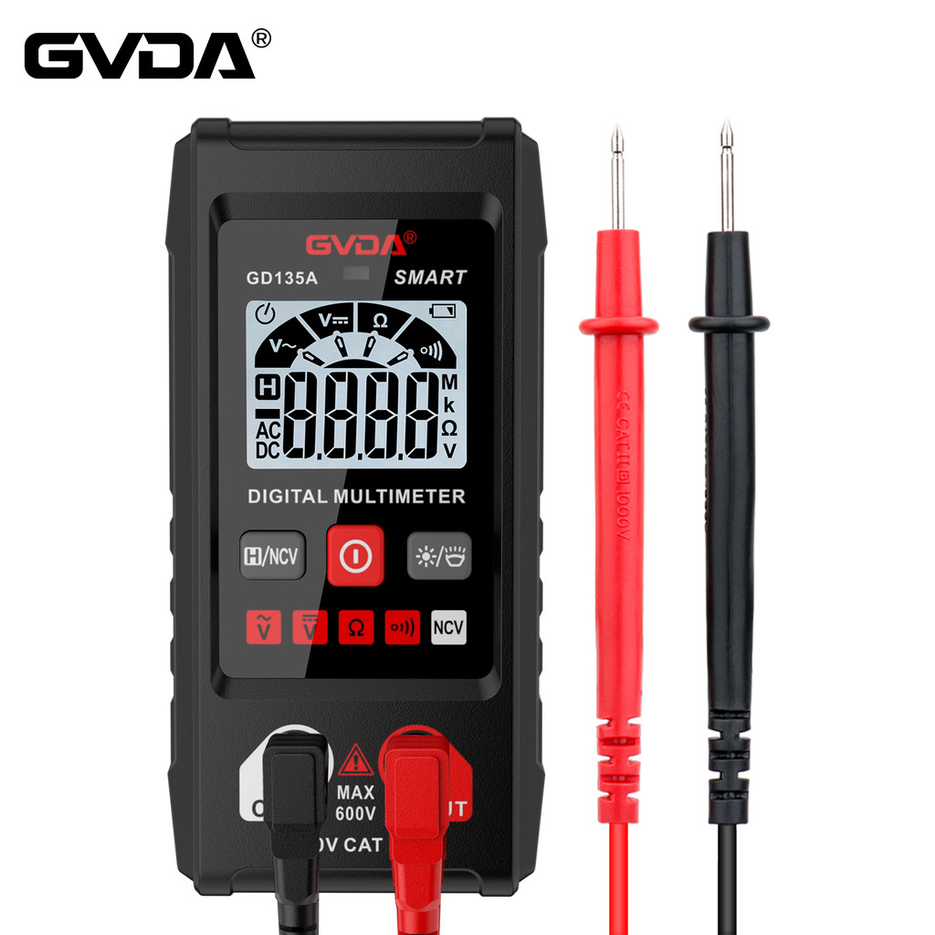 Terbaik GVDA Digital Multimeter Auto Range DMM Voltmeter True RMS AC DC NCV Ohm Voltage Meter Multi-