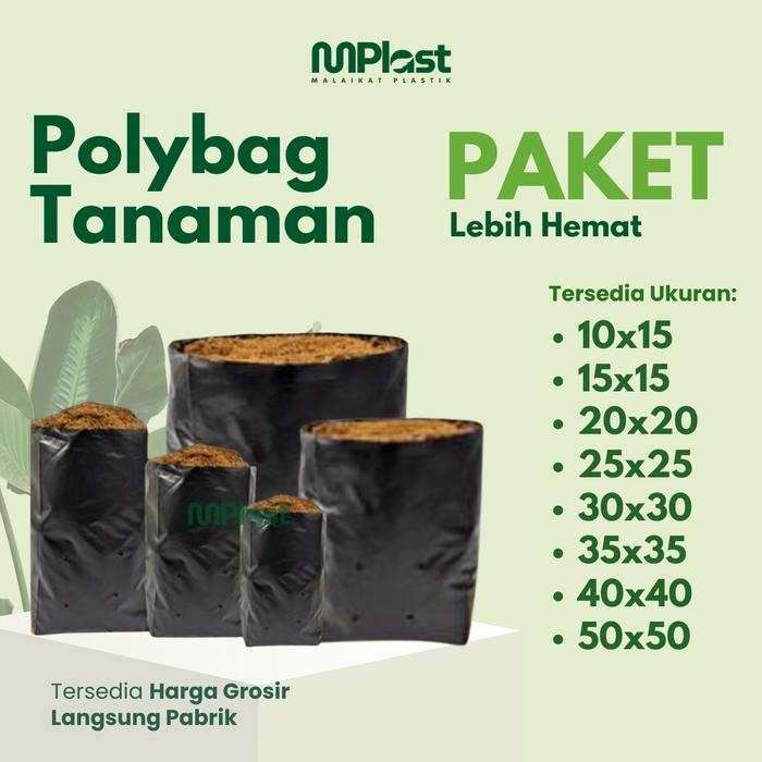 Stok Baru 1 Pack Polybag Tanaman Polibag Kecil Sedang 15x10 15x15 20x20 25x25 30x30 35x35 40x40
