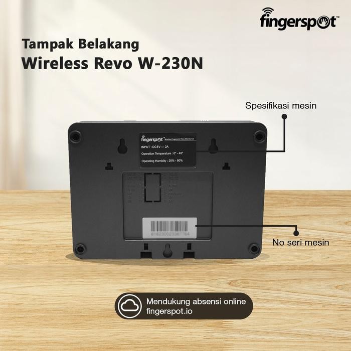 Mesin Absensi Finger Print (Sidik Jari) Fingerspot Revo W-230N Wifi