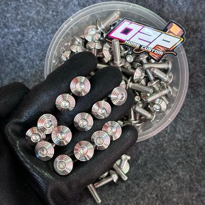 KUALITAS Baut 10 baut m6 kepala lebar L stainless