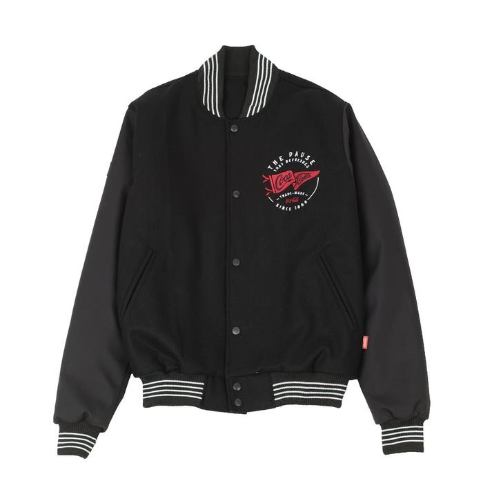 TERMURAH Kalibre Coca-Cola Jaket Varsity Black 970486 READY STOCK