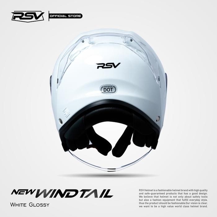 HELM Half Face RSV NEW WINDTAIL WHITE GLOSSY Motorcycle - RSV Helmet