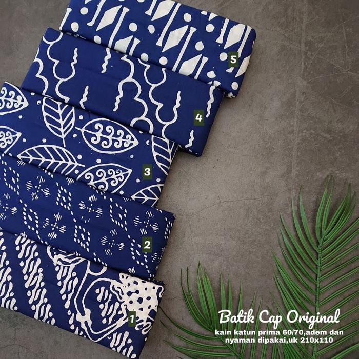 Kain Batik Cap Handmade Serian Navy Putih (20)