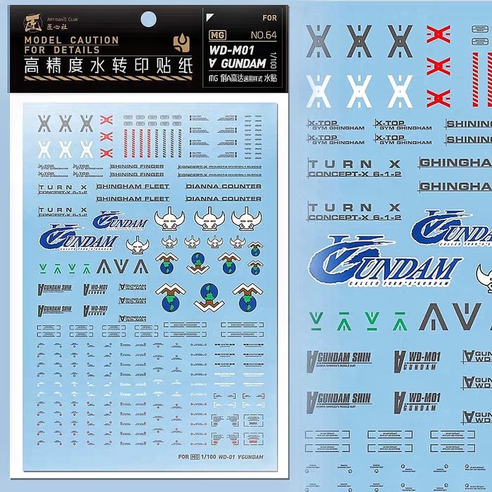 MG TURN A GUNDAM WATER DECAL ARTISAN'S CLUB