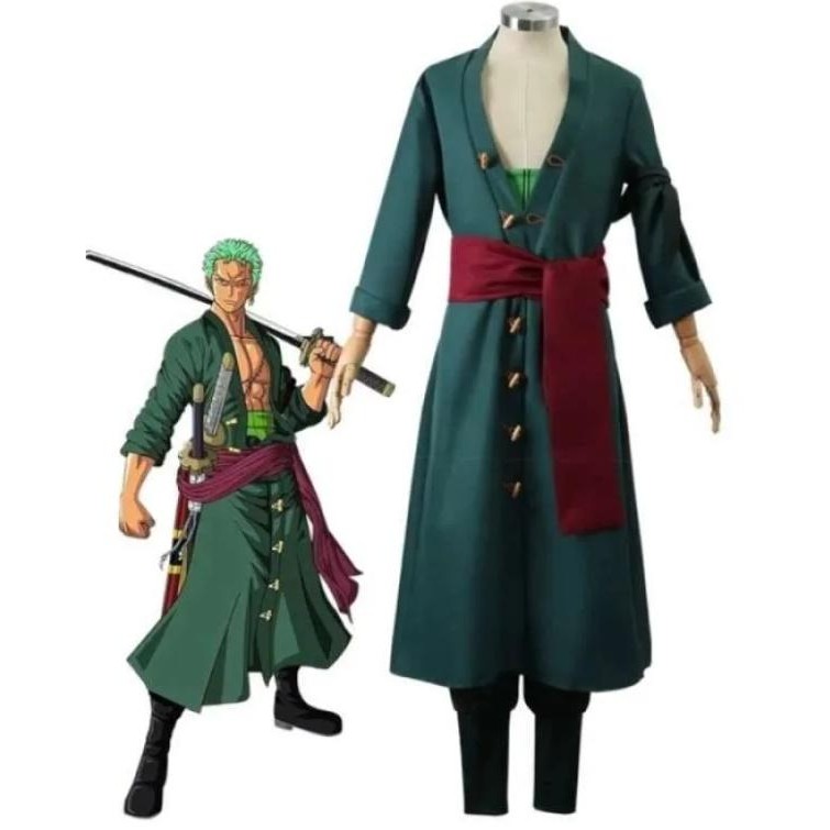 Kostum Cosplay Anime One Piece Roronoa Zoro Zorro Hijau Kimono Asli Bisa Cod / Kostum Zoro One Piece