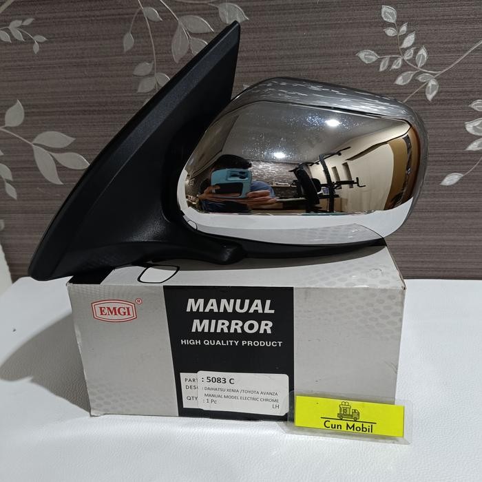Kaca spion Avanza Xenia 2007-2011 manual crome tanpa lampu sein