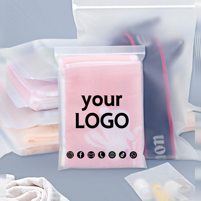 50 pieces/lot Frosted Ziplock Bags Zero Hardware Packaging Display Resealable Garment Packaging for 